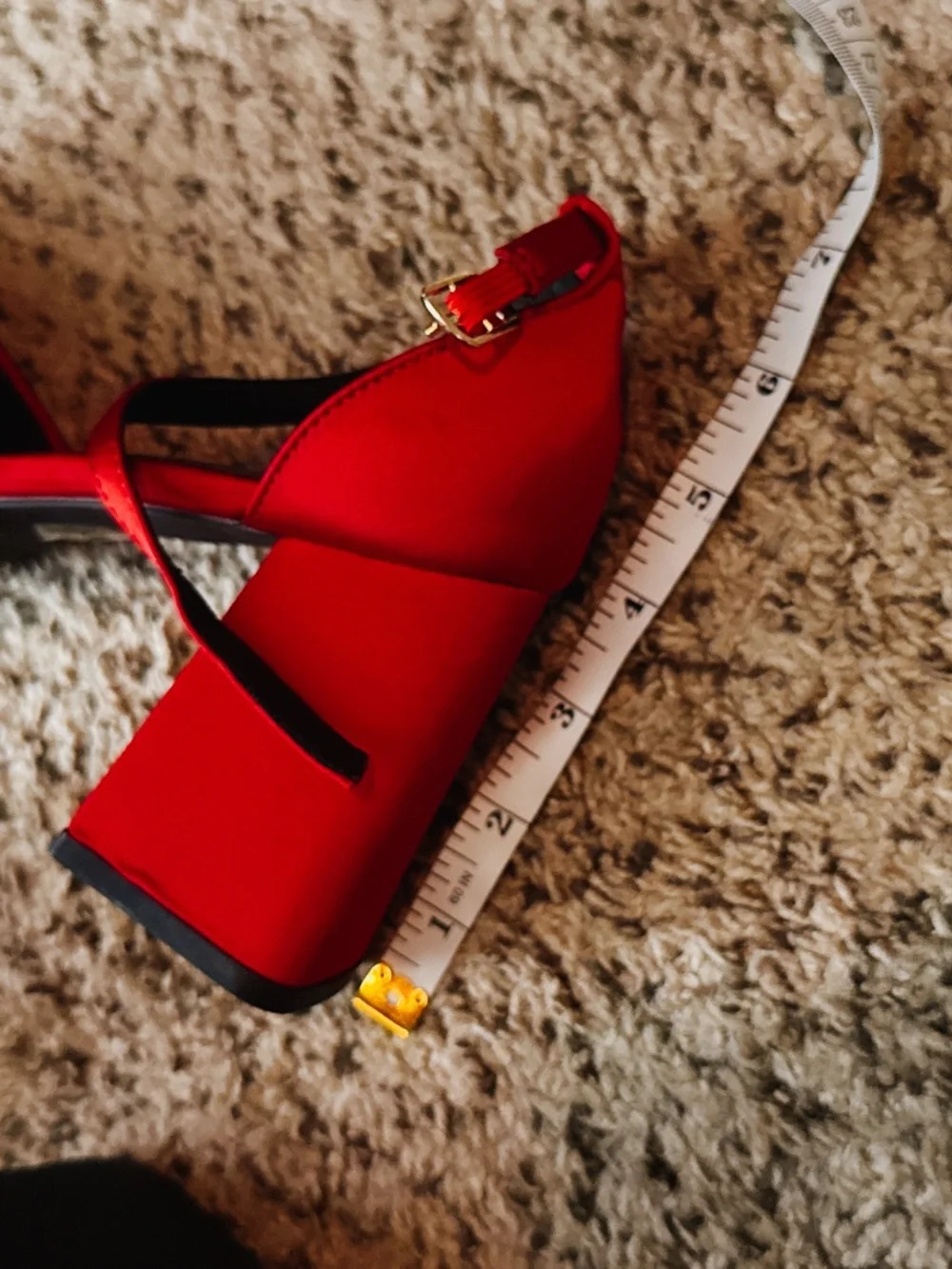 NWOB & Other Stories Red Platform Block Heel Sandals